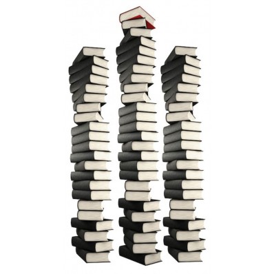 1Wall Books Stack Large Wall Sticker Decal