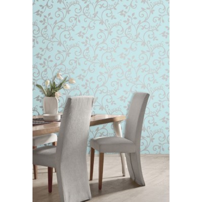 Fine Decor live love laugh wallpaper Teal & Silver