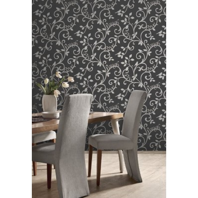 Fine Decor live love laugh wallpaper Black & Silve