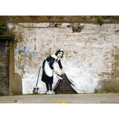 1Wall Banksy Style Maid wallpaper wall mural 