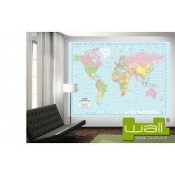 1Wall World Map Wallpaper Mural Map-L-001