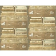 Gallerie bookshelf & suitcase wallpaper PE-06-02-8
