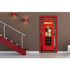1Wall Door Mural Red Phone Box