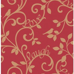 Fine Decor live love laugh wallpaper Red & Gold