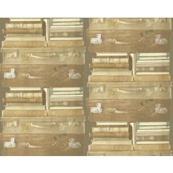 Gallerie bookshelf & suitcase wallpaper PE-06-02-8